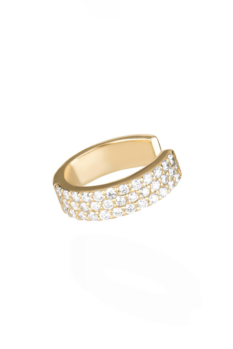 Skinny 14K Gold Pavé Diamond Ear Cuff, Main, color, YELLOW GOLD