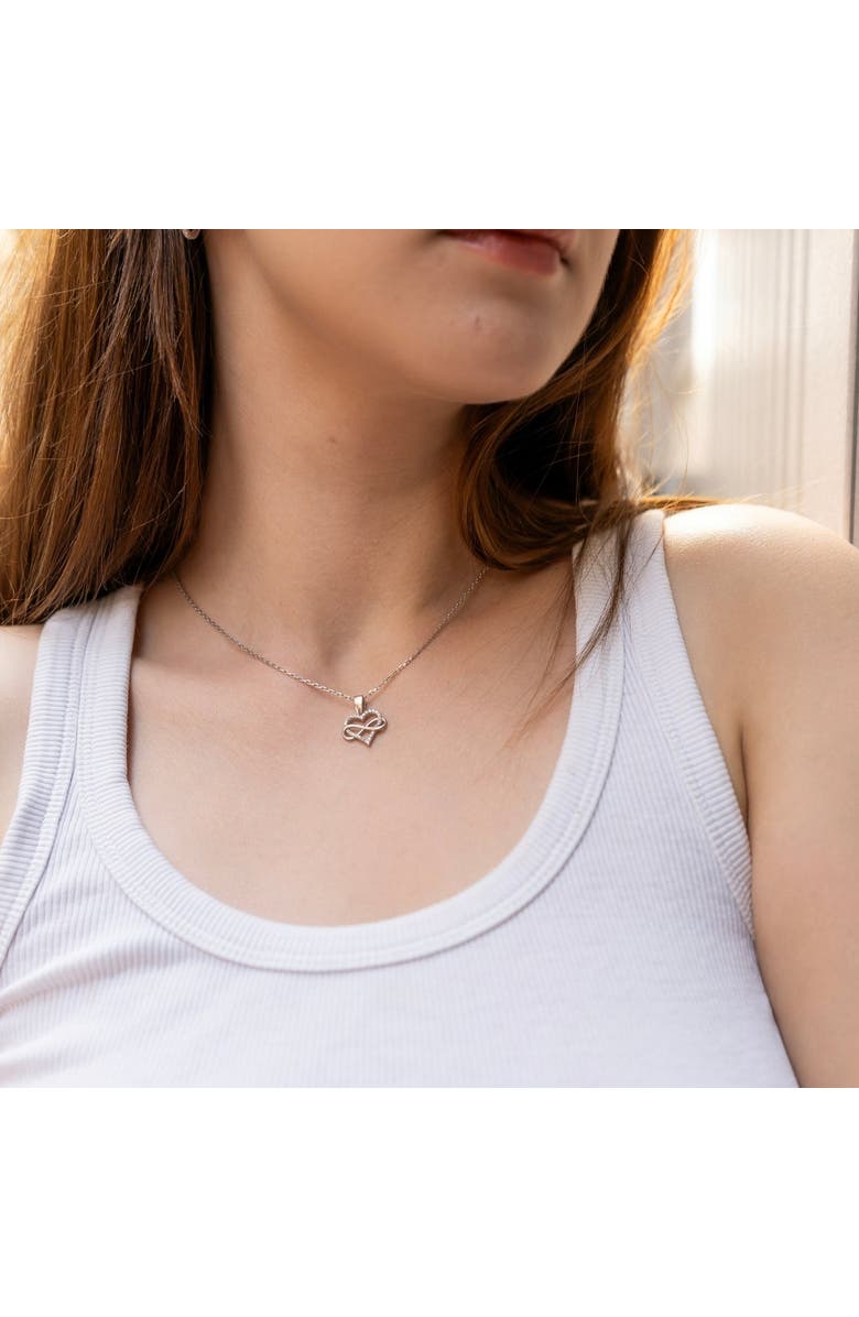 Spero London Infinity Heart Love Sterling Silver Pendant Necklace, Alternate, color, Silver