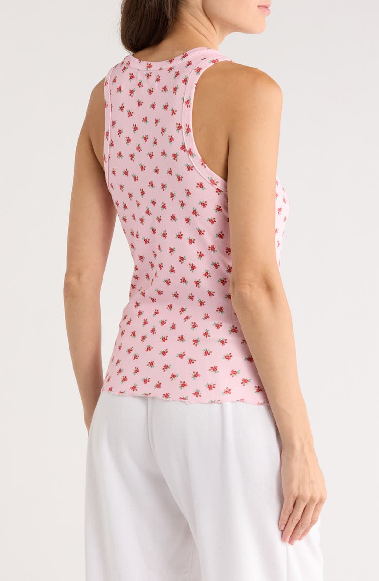 PJ Salvage Crazy for the Holidays Brushed Pointelle Sleep Tank, Alternate, color, Pink