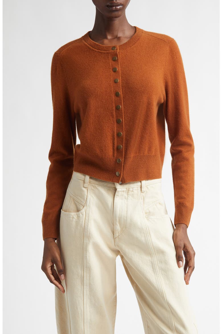Idesia Merino Wool & Cashmere Cardigan, Main, color, CARAMEL