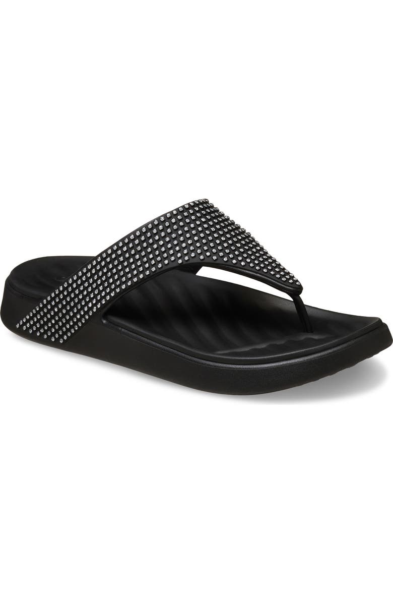 CROCS Getaway Gems Flip Flop, Main, color, Black