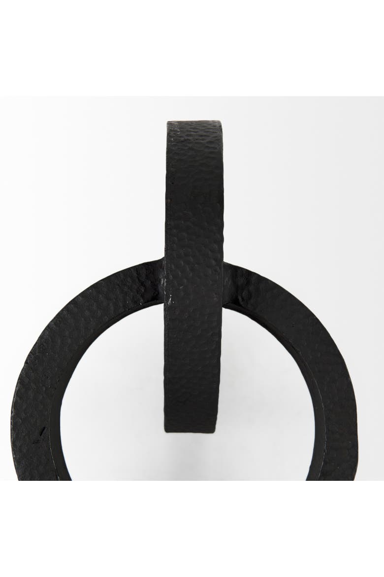 Rafiki Two Hammered Finish Metal Conjoined Circles, Alternate, color, Black