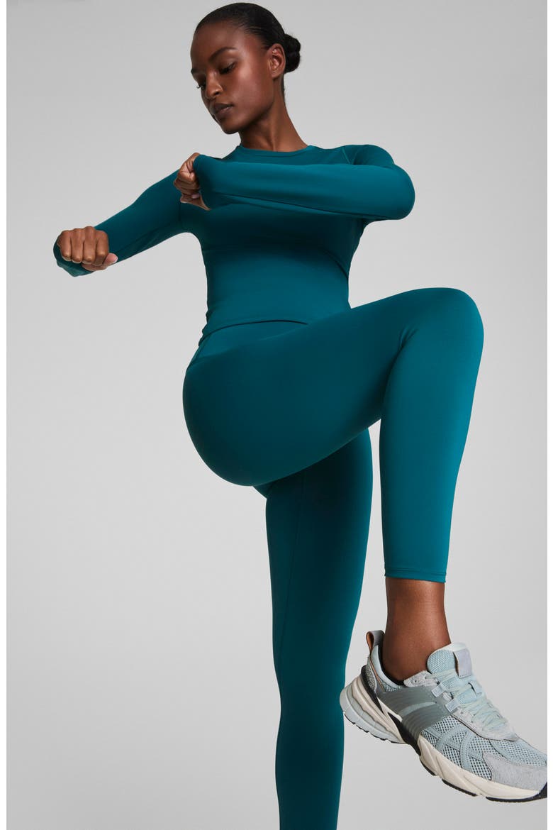 Booty Boost® Low Show Sweat 7/8 Leggings, Alternate, color, LIGHT EMERALD BAY