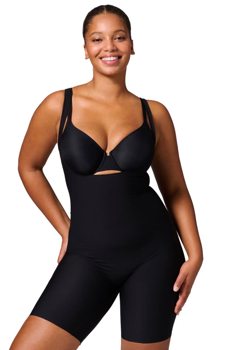 Story Open Bust Shaper Bodysuit, Alternate, color, BLACK