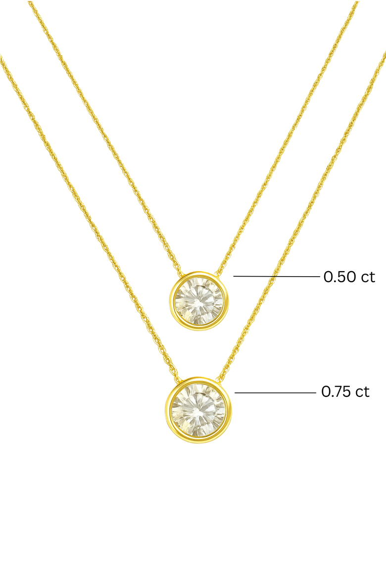 Carlyle 14K Yellow Gold Round Lab Grown Diamond Pendant - 0.50 Ctw, Alternate, color, 14K Yellow Gold