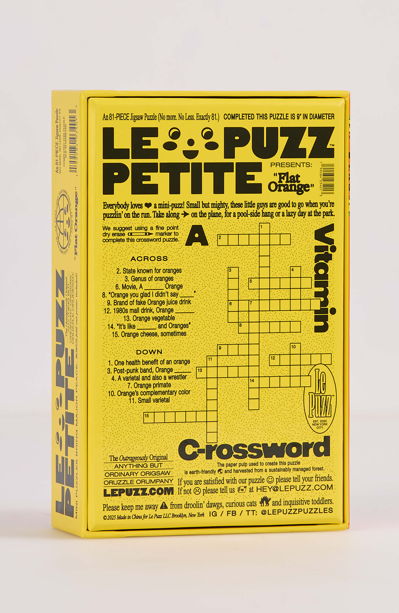 Le Puzz Flat Orange 81 Piece Mini Jigsaw Puzzle, Alternate, color, NO COLOR