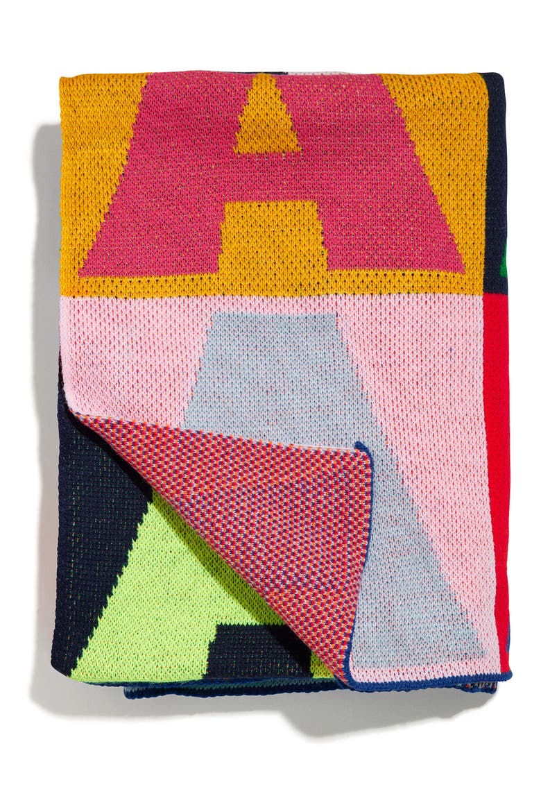 Squared Up Throw Blanket, Alternate, color, RAINBOW-I
