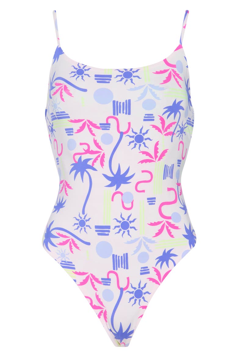 Luster One-Piece Swimsuit, Alternate, color, WHITE