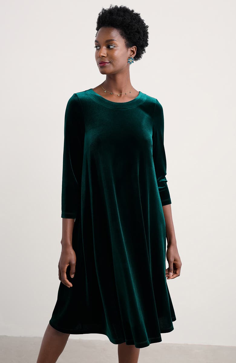 Seasalt Cornwall Mahonia Abstract Print Velvet Shift Dress, Alternate, color, Dark Wreckage