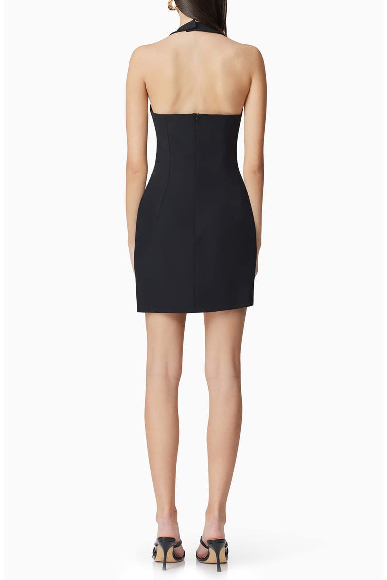 Hazelle Halter Neck Cocktail Minidress, Alternate, color, BLACK