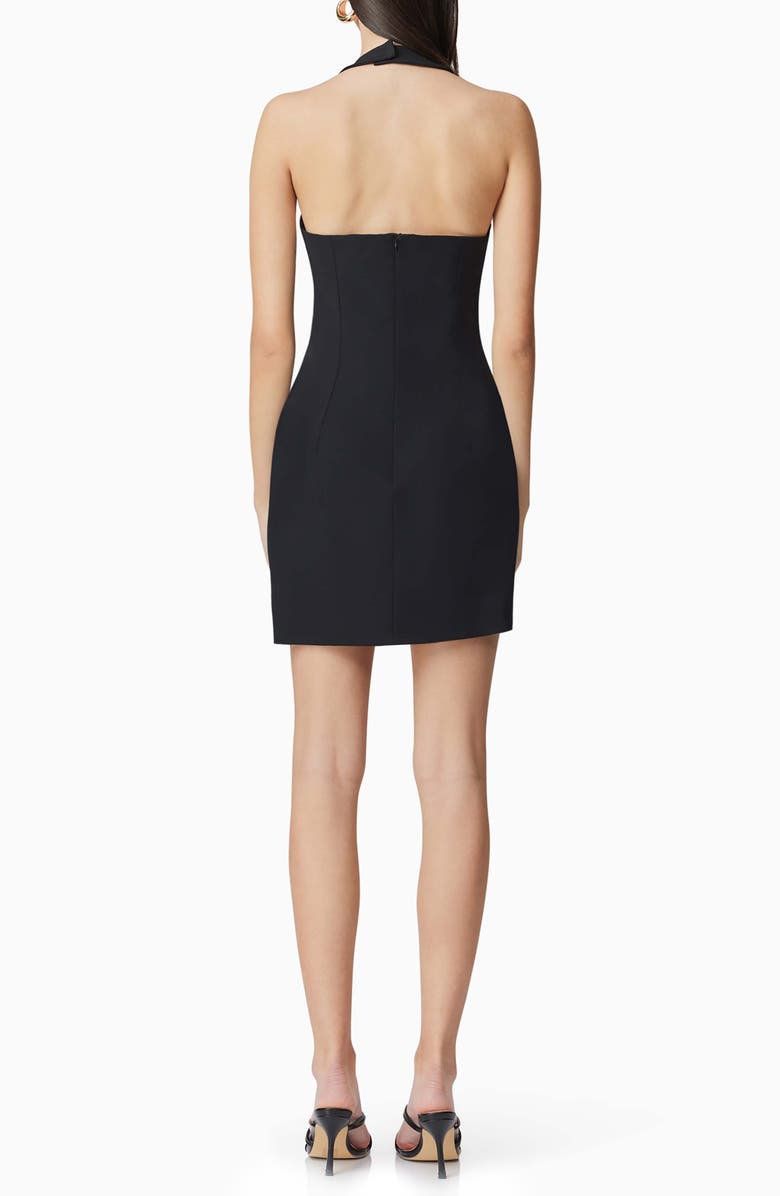 Elliatt Hazelle Halter Neck Cocktail Minidress, Alternate, color, Black