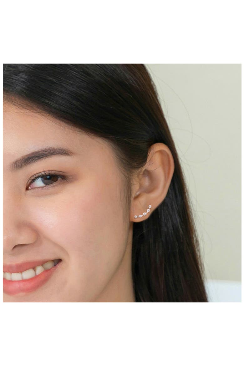Lab Created Moissanite Ear Crawlers, Alternate, color, WHITE