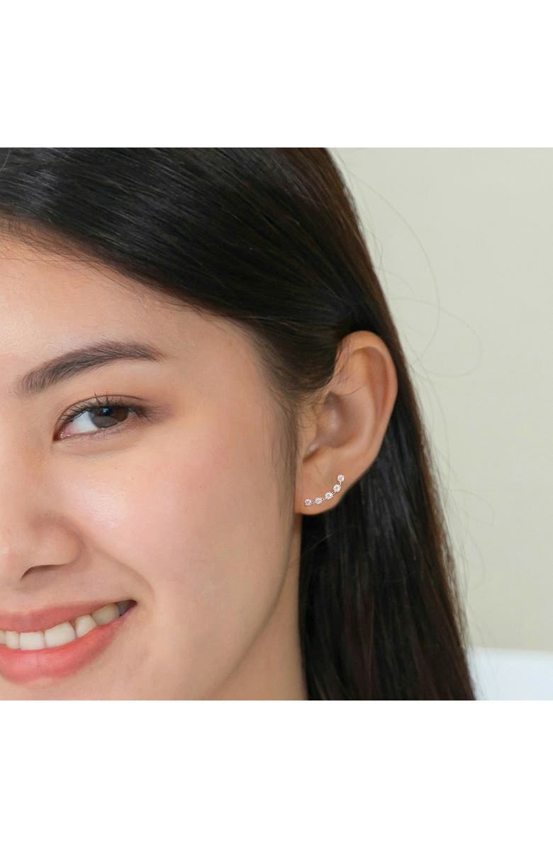 DELMAR Lab Created Moissanite Ear Crawlers, Alternate, color, White