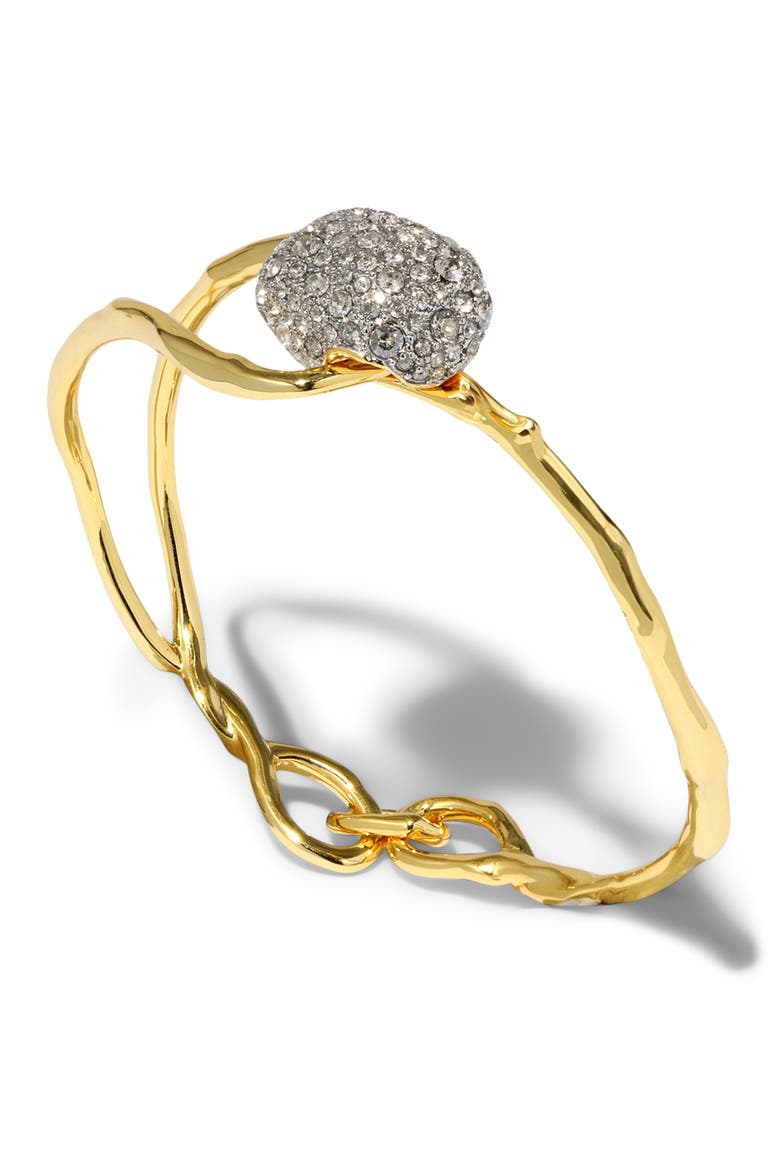 Solanales Crystal Pavé Pebble Bangle Bracelet, Alternate, color, CRYSTALS