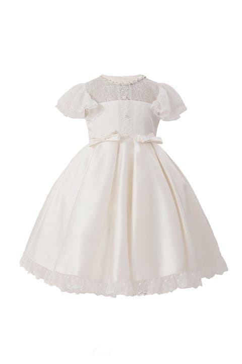 Lace-Trim Puff Sleeve Dress (Baby)