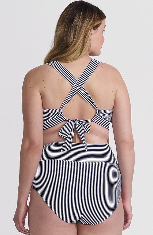LANDS' END LANDS' END CHLORINE RESISTANT V-NECK MIDKINI SWIMSUIT TOP AND HIGH LEG HIGH WAISTED BOTTOMS 2 PIECE
