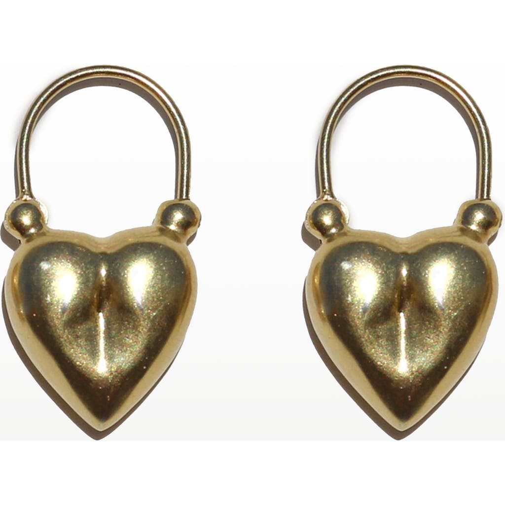 67jewelry Gold Puffed Heart Earrings In Gold