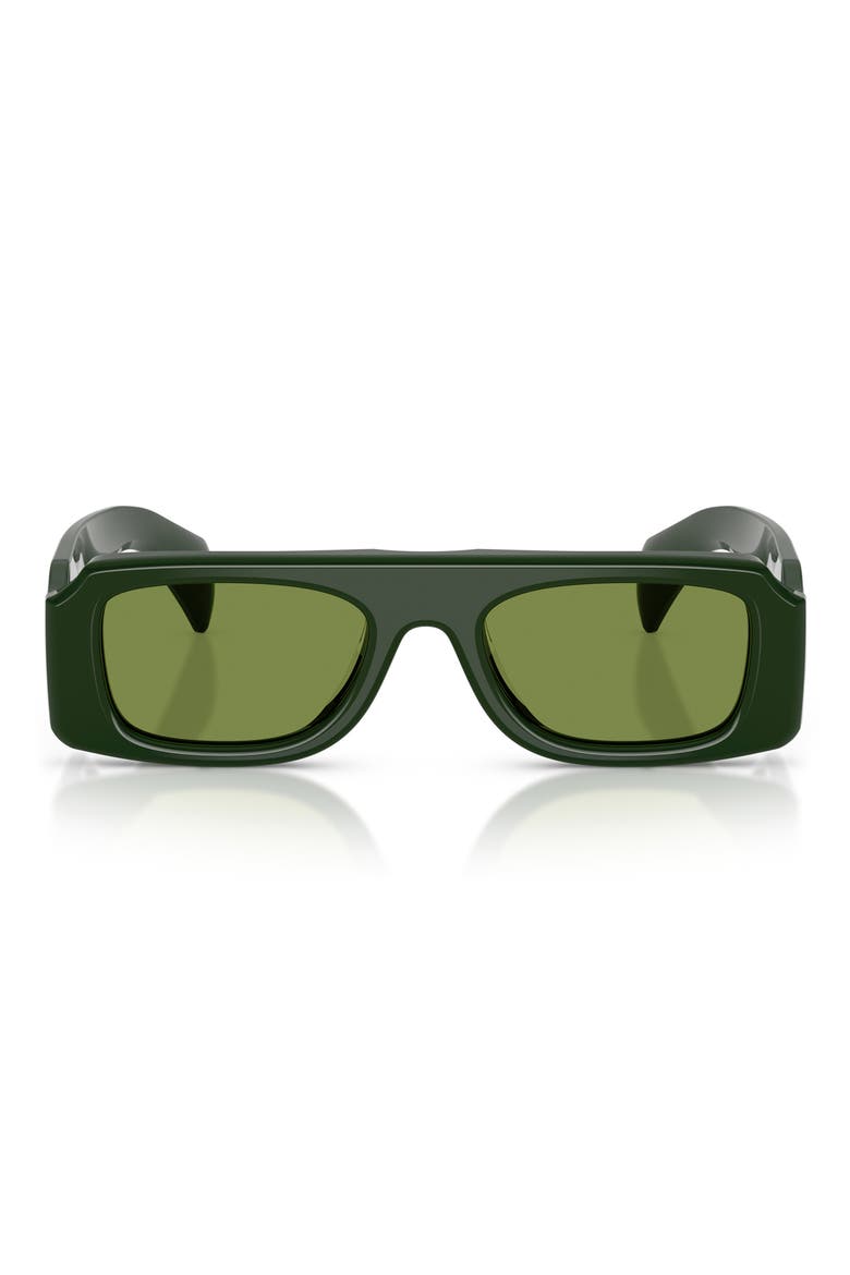 52mm Jil Sander Edition 4 Irregular Sunglasses, Main, color, DARK GREEN / GREEN C