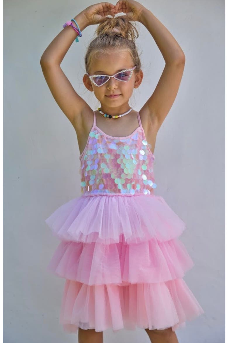 Rose Magic Paillette Dress, Alternate, color, Pink