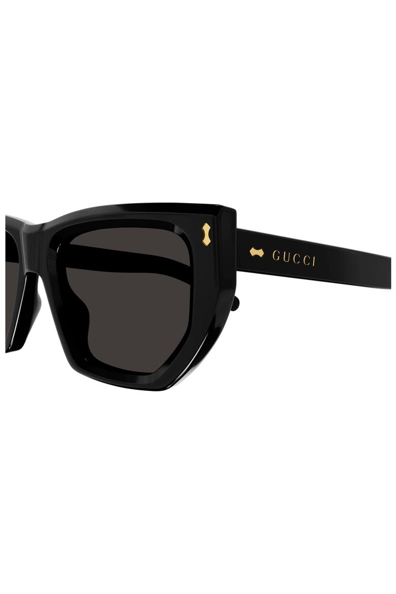 53mm Cat Eye Sunglasses, Alternate, color, BLACK
