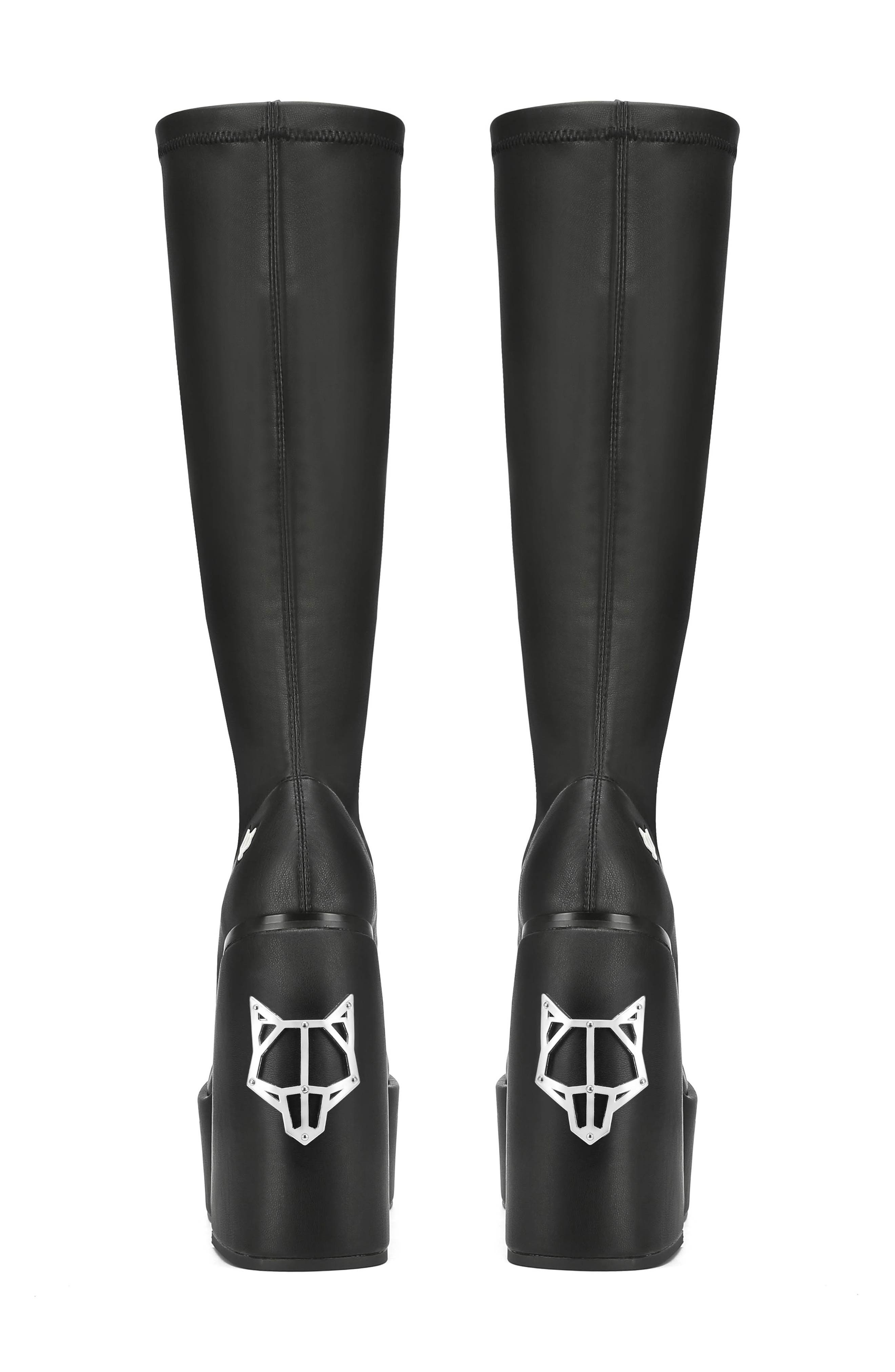 Spice Platform Tall Boot, Alternate, color, BLACK STRETCH