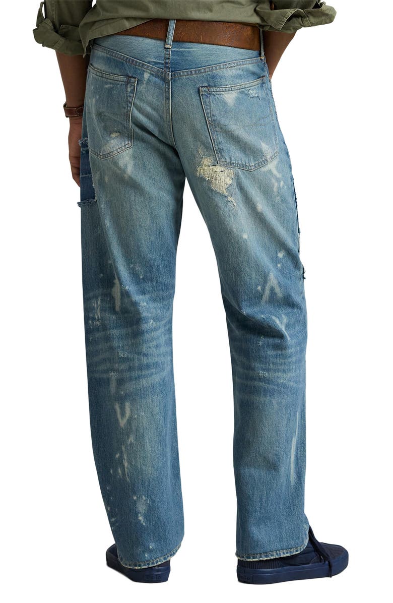 Polo Ralph Lauren Patchwork Straight Leg Denim Jeans, Alternate, color, Ha'ena