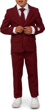 OppoSuits Blazing Burgundy Two-Piece Suit & Tie