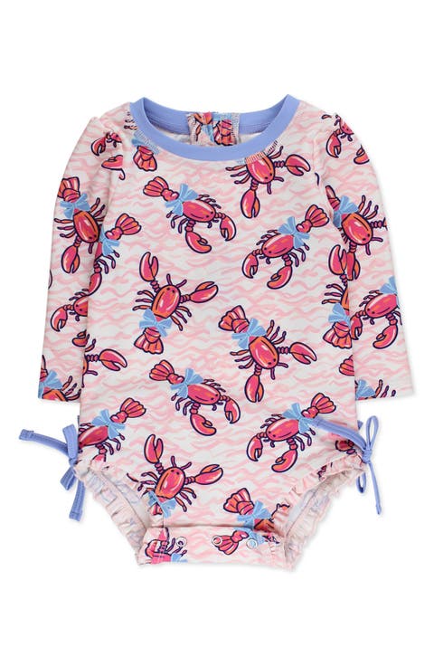 Kids' Lobster Lagoon Long Sleeve One-Piece Rashguard Swimsuit (Baby & Toddler)