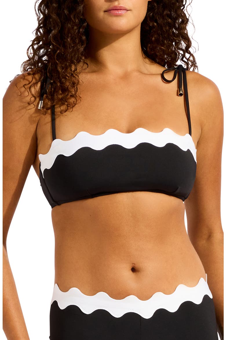 Contrast Trim Bikini Top, Alternate, color, BLACK