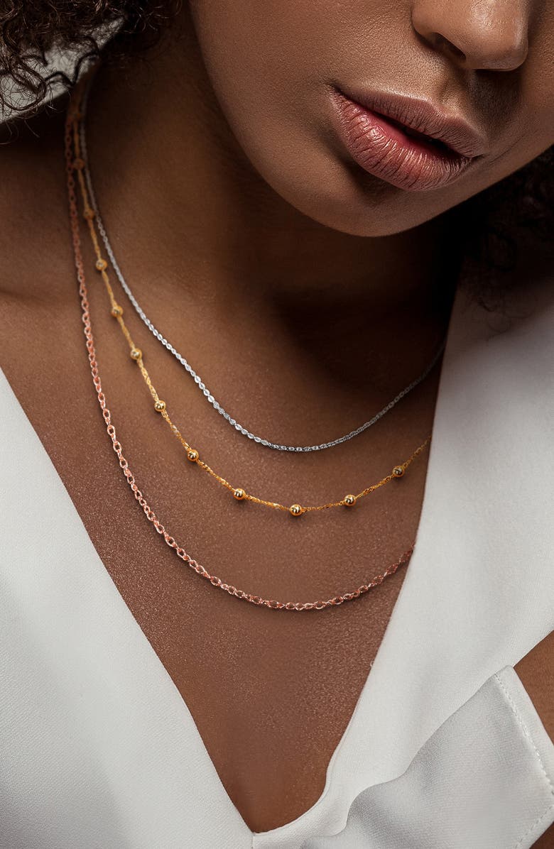 DELMAR Three-Tone Layered Chain Necklace, Alternate, color, Multi-Color
