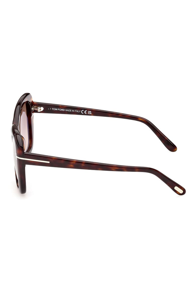 Maeve 55mm Gradient Polarized Butterfly Sunglasses, Alternate, color, DARK HAVANA / GRADIENT BROWN