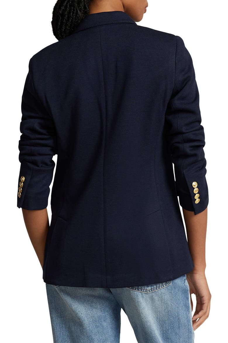 Double Breasted Knit Blazer, Alternate, color, PARK AVENUE NAVY