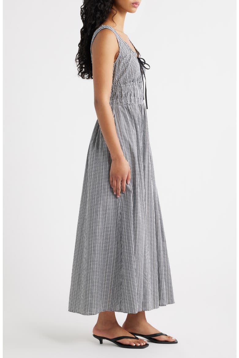 Jordie Gingham Sleeveless Maxi Dress, Alternate, color, BLACK GINGHAM