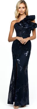 Bariano Jessie One Shoulder Gown