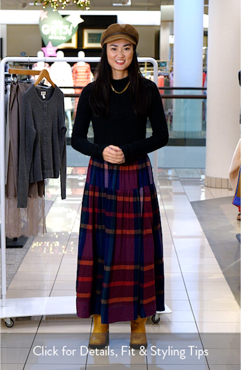 Gia Plaid Midi Skirt, sales video thumbnail
