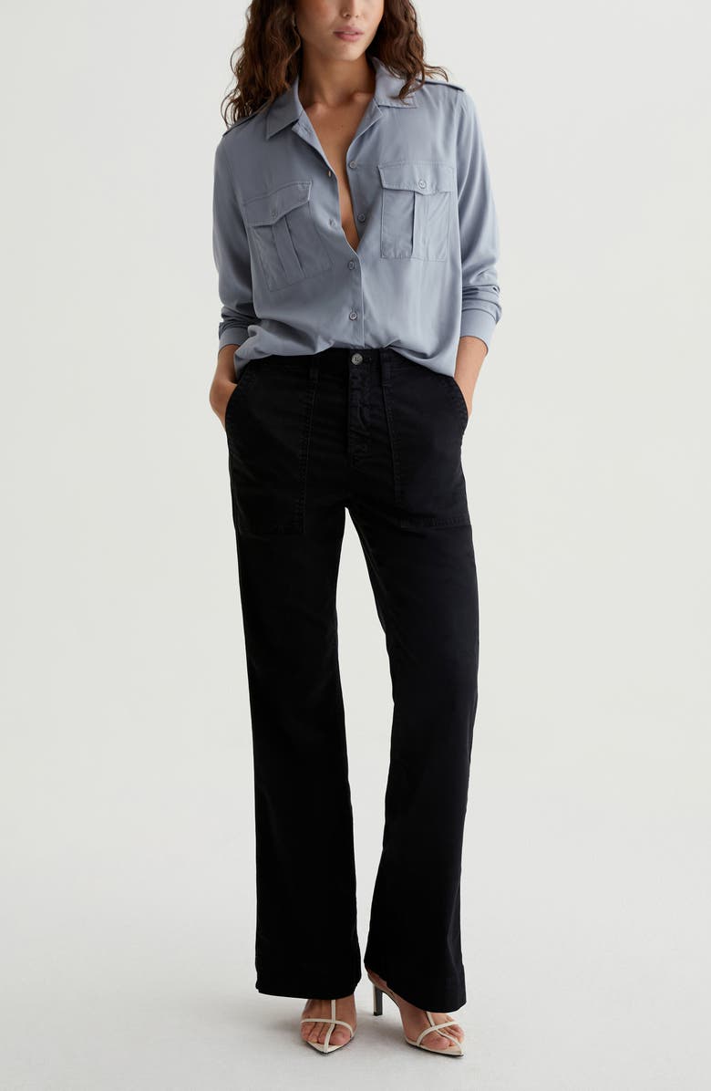 AG Juliet High Waist Utility Flare Twill Pants, Alternate, color,