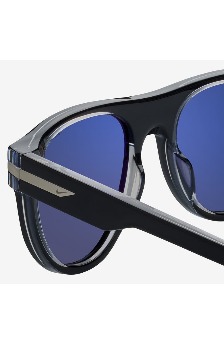 Nike Crescent III 54mm Round Sunglasses, Alternate, color, Black / Grey