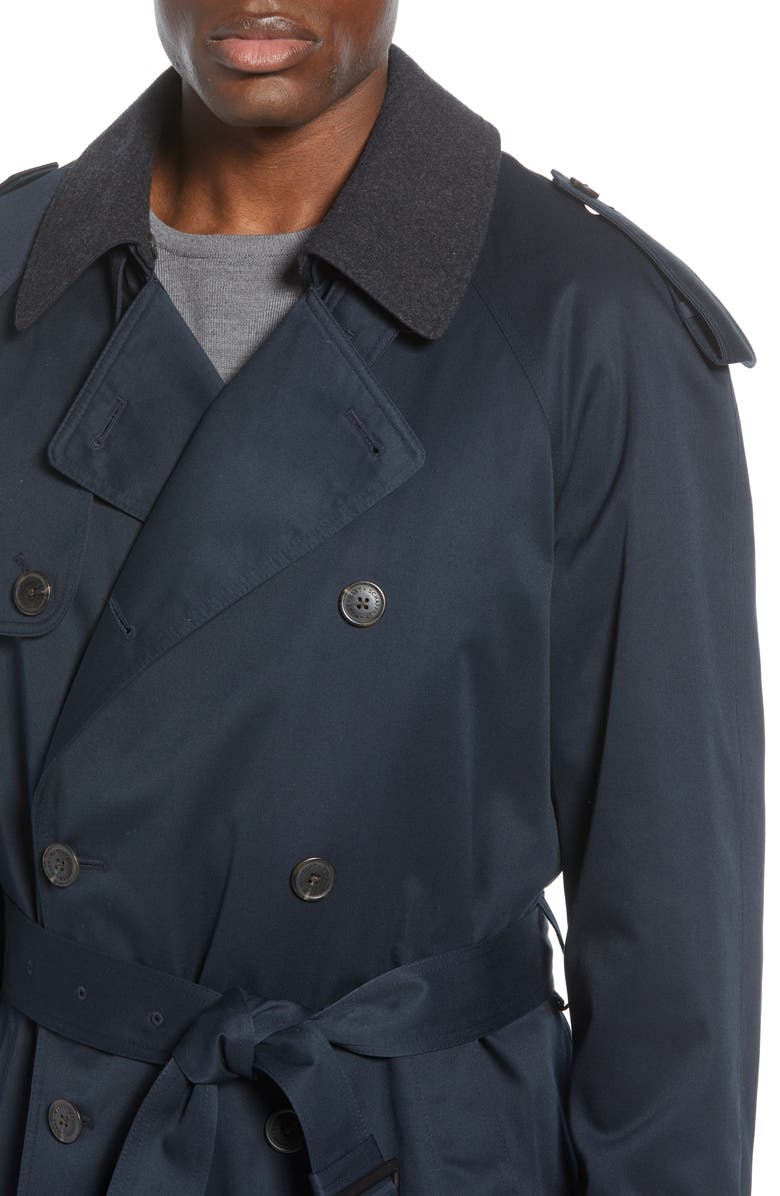 Hart Schaffner Marx Barrington Classic Fit Cotton Blend Trench Coat, Alternate, color,