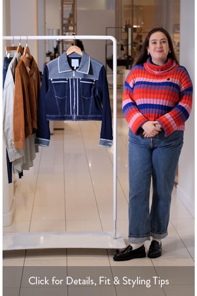 Colorblock Crop Denim Jacket video