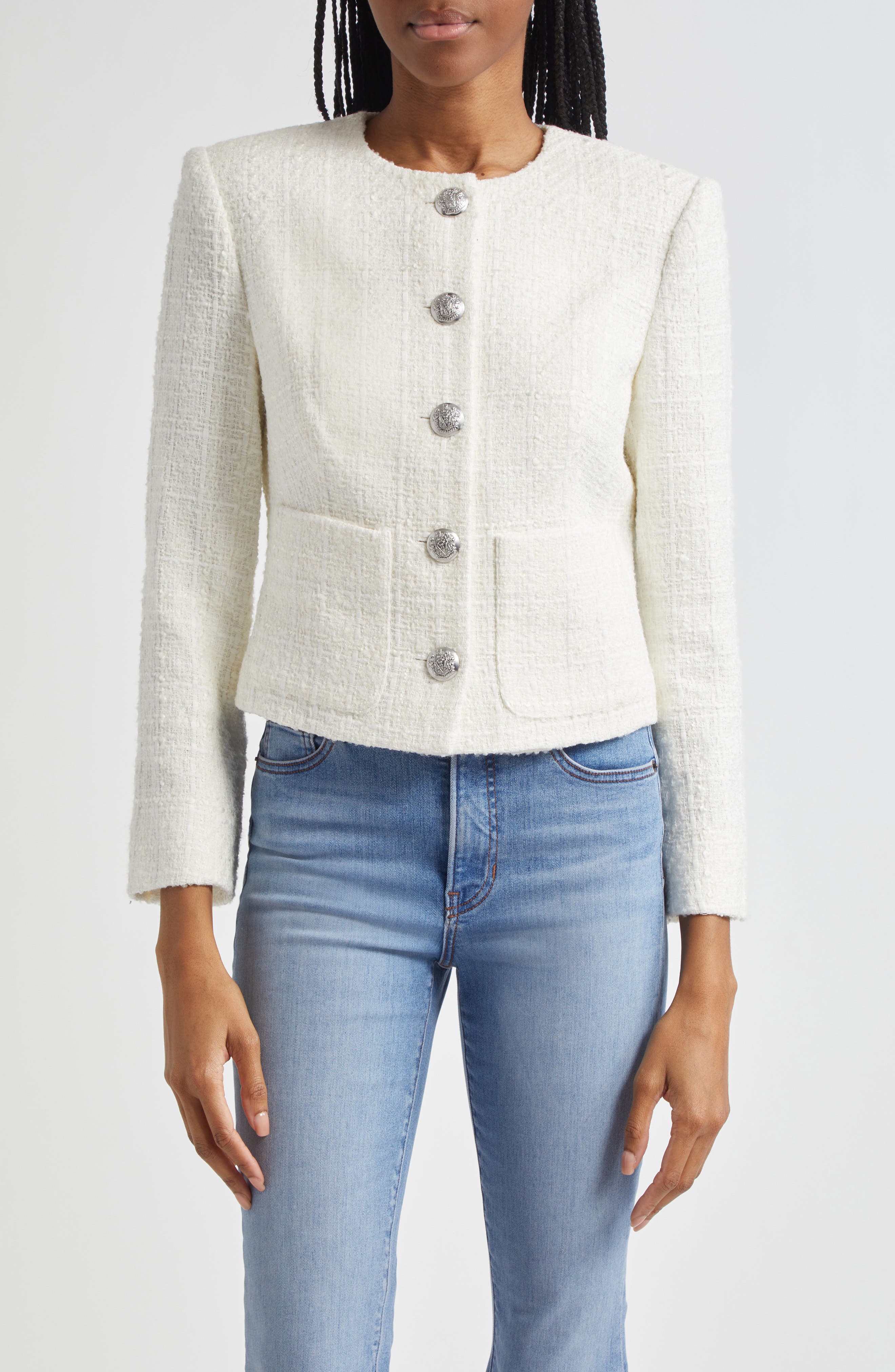 Veronica Beard Nathan Cotton Blend Tweed Jacket