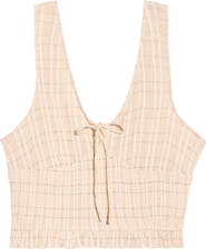 Rip Curl Paradise Check Cotton Blend Crop Tank