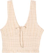 Rip Curl Paradise Check Cotton Blend Crop Tank