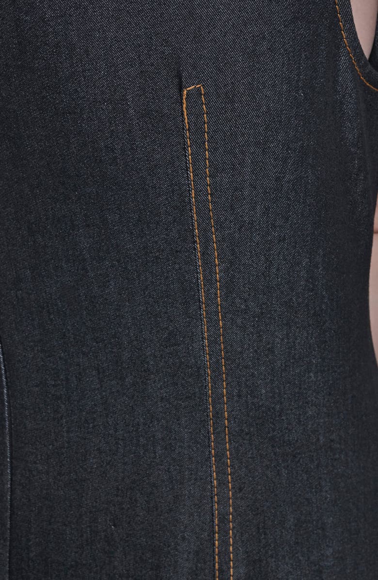 BCBG Crystal Embellished Neck Denim, Alternate, color, Denim