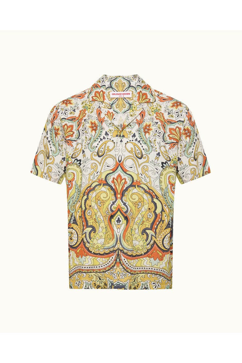 Maitan Linen Relaxed Fit Linen Fairground Shirt, Alternate, color, Multi/Vermillion