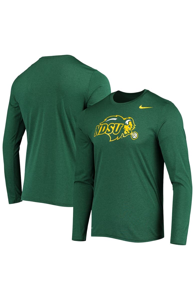 Nike Men's Nike Green NDSU Bison School Logo Legend Performance Long Sleeve T-Shirt, Main, color,