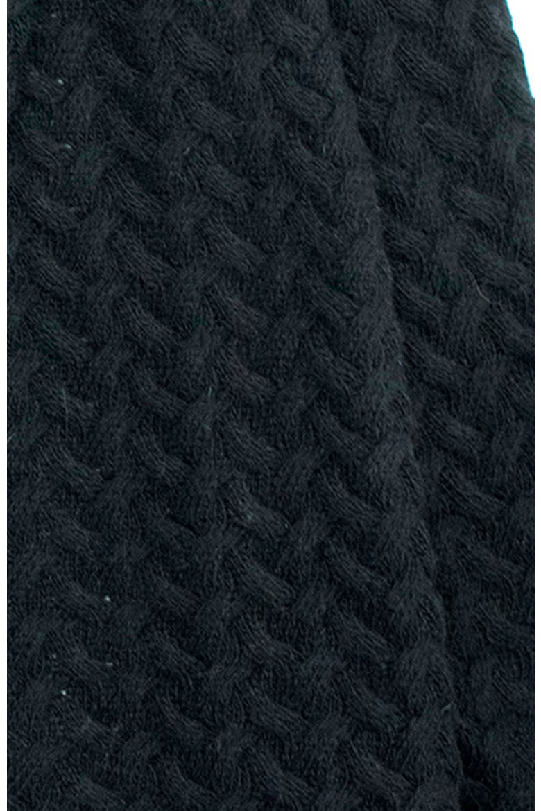 Cashmere wrap in basket weave stitch, Alternate, color, BLACK