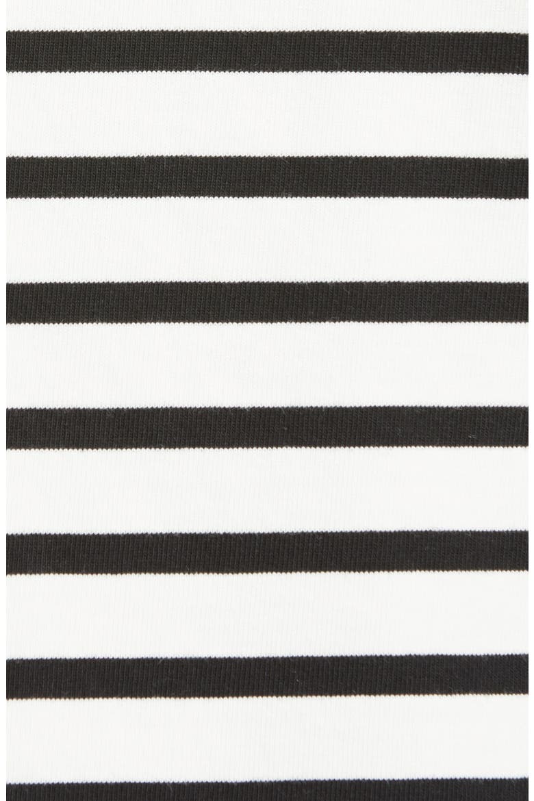 Logo Patch Stripe Cotton Tee, Alternate, color, BLACK