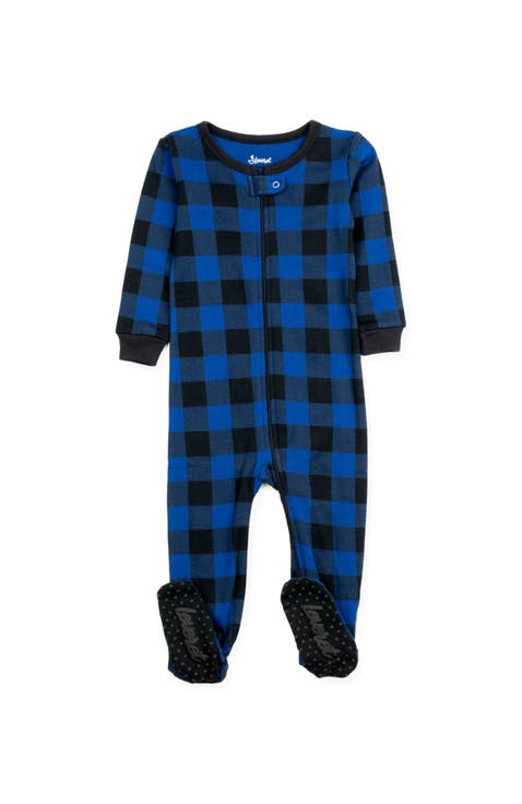 Kids Footed Plaid Cotton Matching Family Holiday Pajamas (Toddler, Little Kid & Big Kid)