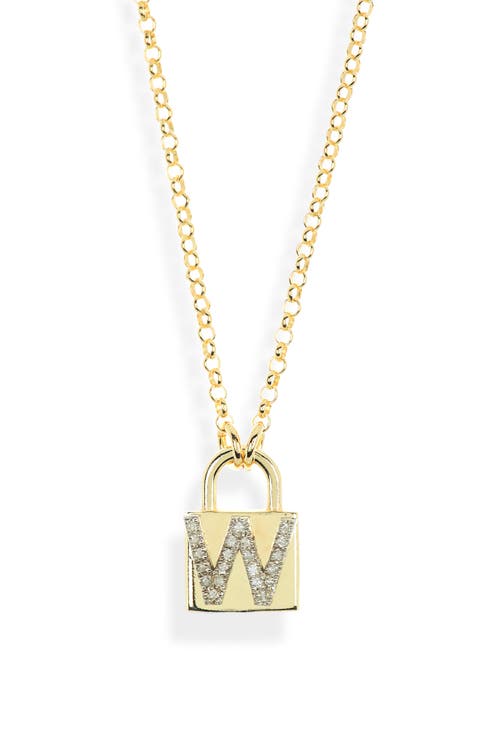 Diamond Padlock Initial Pendant Necklace - 0.12ct.