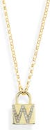 MESHMERISE Diamond Padlock Initial Pendant Necklace - 0.12ct.